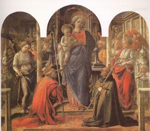 Fra Filippo Lippi Virgin and Child Surrounded by Angels with (mk05) china oil painting image